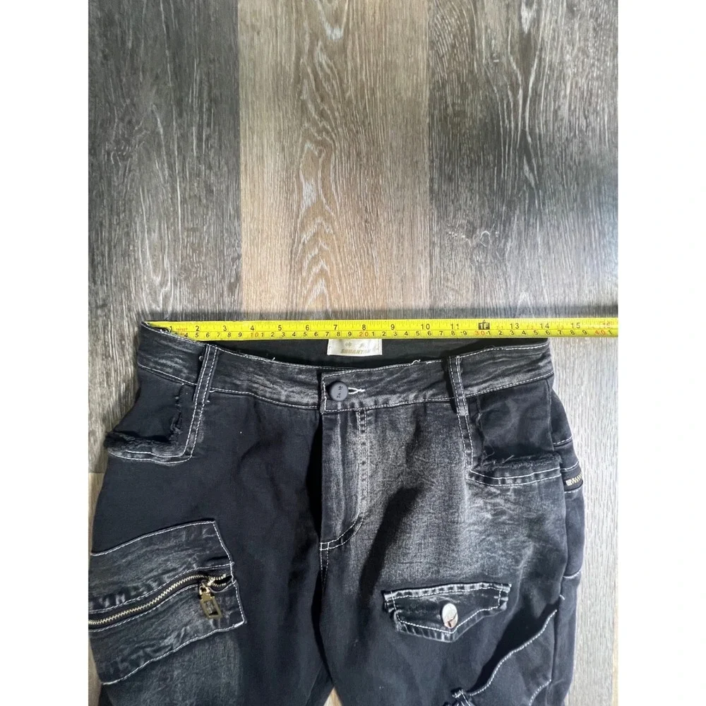 Shuanyan black denim